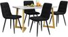 Esstisch 117x68x75 cm rechteckig MDF mit 4 Samtstühlen, Golden-Schwarz, modernes skandinavisch-funktionales Design,Weiß und goldenes schwarzes Bild 2