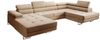 Sofa FERRO, moderne Couch mit verstellbaren Kopfstützen, ausziehbare Polstercouch, Sofa mit Schlaffunktion, zwei Bettkästen, U- Form - Monolith 09, 72 x 201 x 335 cm Bild 5