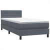 vidaXL Boxspringbett mit Matratze & LED Dunkelgrau 80x210 cm Samt 3316954 Bild 5