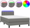 Boxspringbett mit Matratze & LED Stoff Dunkelgrau 120x200 cm, Härtegrad: H2 [3133462] Bild 2