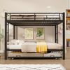 Etagenbett 140×200 cm mit hohem Rausfallschutz und Ausziehbett 90×190 cm, Metall, Schwarz, ohne Matratze Bild 4