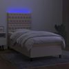vidaXL Boxspringbett mit Matratze & LED Creme 100x200 cm Stoff 3135098 Bild 4