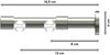 Innenlauf-Gardinenstangen-Set Prestige Verano 160 cm, 2-läufig, 20 mm Ø Edelstahl-Optik Bild 2