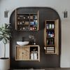 Roomart GUSTO-I-75 Badmöbel Set– 4-teiliges Badezimmermöbel Set - Waschbeckenunterschrank mit Keramikwaschbecken, Spiegelschrank & Hochschrank - H 45 x B 45 x T 75 cm • Eiche Bild 3