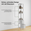 Hochschrank 20x30x160 cm, weiß, 2 Schubladen & 3 offene Fächer Bild 5