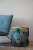 H.O.C.K. Sitzhocker H.O.C.K. Copacabana Hocker rund Pouf ø45x45 cm floral petrol emeraude, Hocker, Barhocker & Sitzhocker, Pouf, Badhocker, Wohnzimmer Hocker Bild 4