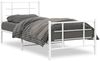 vidaXL Bettgestell mit Kopf- und Fußteil Metall Weiß 90x190 cm 355620 Bild 2