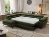 MKS Möbel 'Pablo L-Form' Ecksofa mit Schlaffunktion, verstellbare Kopfstützen, Dunkelgrün, Schenille glatt, T25 Topper, Links Bild 4