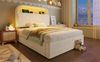 Polsterbett Samt mit Stauraum-Kopfteil, LED & USB-Anschluss, 90x200 cm, Beige, ohne Matratze Bild 5