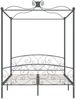 Himmelbett-Gestell Grau Metall, 180x200 cm Bild 3