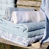 Chic Antique - Decke Quilt Wohndecke 180x130cm Blumenmuster Blau Weiß 16108606 Bild 2