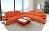 Couch Elena Lang L Form in Stoff - Mikrofaserstoff - orange-schwarz Bild 2