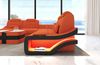 Couch Elena Lang L Form in Stoff - Mikrofaserstoff - orange-schwarz Bild 4