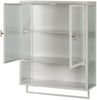 Wandschrank mit Glasfront Weiß, 60x23x78 cm, mit Handtuchstange Bild 5