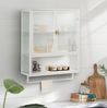 Wandschrank mit Glasfront Weiß, 60x23x78 cm, mit Handtuchstange Bild 2