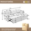 3-Sitzer Schlafsofa B 206 x T 108 x H 66 cm aus Cord mit Schlaffunktion und Stauraum Bild 5