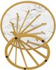 Runder Esstisch H 76 x T 80 x B 80 cm, MDF-Tischplatte in Weiß mit goldfarbenen Metallbeinen，Weiß und Golden Bild 4