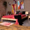 Marior HOME 'LOFT' Doppelbett, 140x200, Buchenholz mit Knoten, Natürlich Bild 5