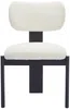 Vente-unique - WILANA Stuhl Stoff Weiß - B 60 cm x H 85 cm x L 56 cm Bild 3