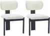 Vente-unique - WILANA Stuhl Stoff Weiß - B 60 cm x H 85 cm x L 56 cm Bild 2