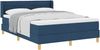 vidaXL Boxspringbett mit Matratze mit Kopfteil Blau 200 x 140 cm Stoff 3341236 Bild 2