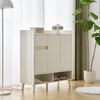 Merax Schuhschrank, Kommode, Sideboard, mit verstellbaren Einlegeböden – Minimalistischer Home Organizer mit Massivholzbeinen , Weiß Bild 3