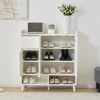 Merax Schuhschrank, Kommode, Sideboard, mit verstellbaren Einlegeböden – Minimalistischer Home Organizer mit Massivholzbeinen , Weiß Bild 2