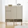 Merax Schuhschrank, Kommode, Sideboard, mit verstellbaren Einlegeböden – Minimalistischer Home Organizer mit Massivholzbeinen , Weiß Bild 5