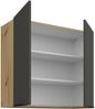 Küchen Hängeschrank 80 cm ARIA Graphite ultra matt + Eiche Artisan matt, hochwertige Fronten mit Anti Fingerprint Beschichtung Küchenzeile Küchenblock Bild 3