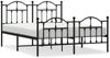 vidaXL Bettgestell mit Kopf- und Fußteil Metall Schwarz 150x200 cm 353459 Bild 2