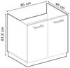 Spülenunterschrank R-Line Schwarz Beton 80 cm ohne Arbeitsplatte Vicco Bild 2