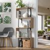 Casâme Bücherregal mit 4 Ebenen, Holzdekor und Metallständern - H148cm - Helles Holz Bild 2
