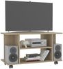 vidaXL TV-Schrank mit Rollen Sonoma-Eiche 80x40x45 cm Holzwerkstoff 800192 Bild 3