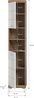 Xonox Wave Hochschrank (B/H/T 37x191x31 cm) weiß Hochglanz tiefzieh und Nox Oak Nachbildung Bild 4