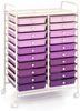 Rollwagen mit 20 Stapelbaren Schubladen & Metallgestell Rollcontainer Badrollwagen Lila Bild 1