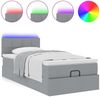 vidaXL Ottomane Bett mit Matratze & LEDs Hellgrau 80x200 cm Stoff 3312263 Bild 5