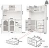Celya Küchenbuffet Buffetschrank Landhausstil 120 x 40 x 188 cm mit LED-Lichtleiste (4 Türen, 3 Schubladen, Eingebaute Kippsicherung) Bild 2