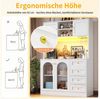 Celya Küchenbuffet Buffetschrank Landhausstil 120 x 40 x 188 cm mit LED-Lichtleiste (4 Türen, 3 Schubladen, Eingebaute Kippsicherung) Bild 3
