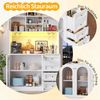 Celya Küchenbuffet Buffetschrank Landhausstil 120 x 40 x 188 cm mit LED-Lichtleiste (4 Türen, 3 Schubladen, Eingebaute Kippsicherung) Bild 4