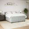 vidaXL Boxspringbett mit Matratze Hellgrau 180x200 cm Samt 3286372 Bild 3