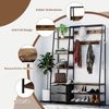 Industrielle Garderobe mit Schuhbank für den Eingangsbereich 122x40x180 cm Rustikales Braun Bild 5