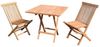 3tlg. Premium Teak Balkon Set klappbar Gartenmöbel Gartenset Teaktisch 60x60 cm Bild 2