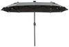 Outsunny Sonnenschirm Doppelsonnenschirm mit verstellbarem Neigungswinkel, LxB: 292x150 cm, Gartenschirm, Marktschirm, Grau, Stahl Bild 5