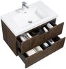 Badezimmer Badmöbel-Set Thermis 80 cm – Dunkel Braun – Badezimmermöbel mit Waschbecken Bild 2