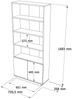 Dmora Bücherregal Achromic, Büroregal, Mobiler Buchhalter, Bücherbrett, 75x27h168 cm, Eiche und Weiß Bild 3