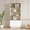 Dmora Bücherregal Achromic, Büroregal, Mobiler Buchhalter, Bücherbrett, 75x27h168 cm, Eiche und Weiß Bild 4
