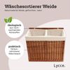 Lycce Wäschesortierer Wäschekorb 2 Fächer 120 l Wäschesortierer Weide natur 67 x 33 x 56 cm Bild 2