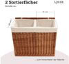Lycce Wäschesortierer Wäschekorb 2 Fächer 120 l Wäschesortierer Weide natur 67 x 33 x 56 cm Bild 3