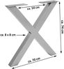 Tischgestell 2er Set Roheisen lackiert 70x10x74 cm silber X-Gestell 77090802 Bild 4