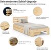 Holzbett 90x200 mit Matratze 2 Bettkästen Bett Natur Holzbett Bettgestell Futonbett Jugendbett Einzelbett Bild 5
